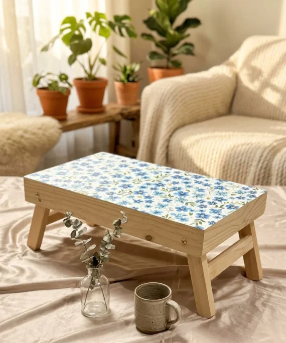 Foldable Table - Blue floral