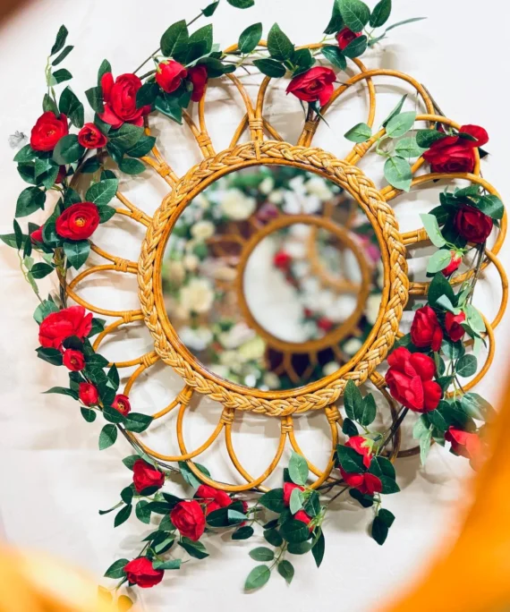 Mirror with Flower Vine