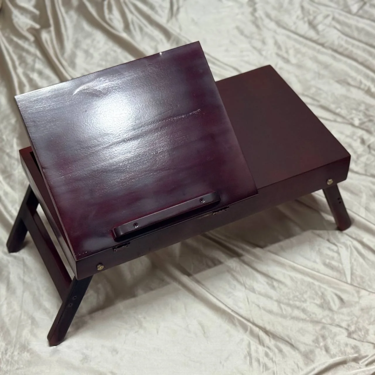 Mehgony Wooden Foldable Table with Drawer