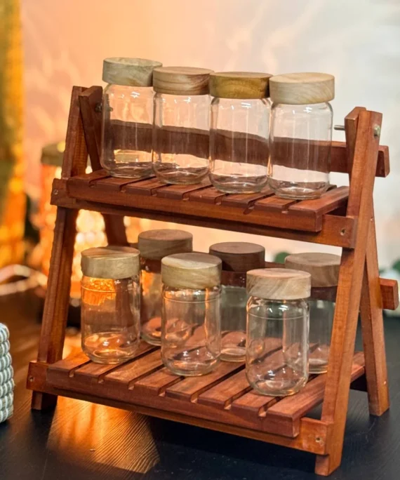 Kitchen Combo (Rack+10pc Airtight Glass Jar)
